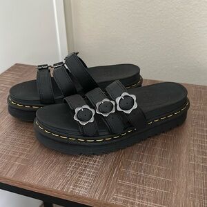 Dr Martens Limited Edition Blaire Slide Sandals with Flower Buckles